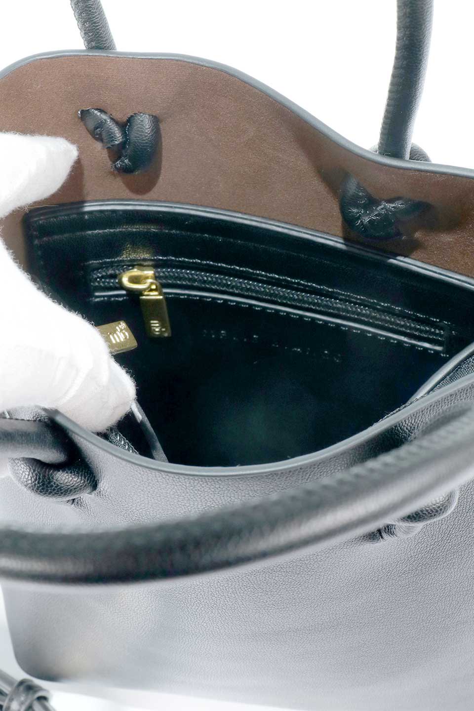 meliebiancoのBailey(Black)仕切り付き・２Ｗａｙミニトートバッグ/海外ファッション好きにオススメのインポートバッグとかばん、MelieBianco（メリービアンコ）のバッグやショルダーバッグ。仕切りやポケットが豊富で使いやすいミニトートバッグ。中央の仕切りの中にもポケットが付いています。/thumb-14