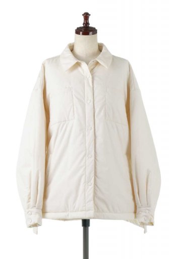海外ファッションや大人カジュアルに最適なインポートセレクトアイテムのOver Sized Puffer Shirts Jacket ビッグシルエット・中綿シャツジャケット