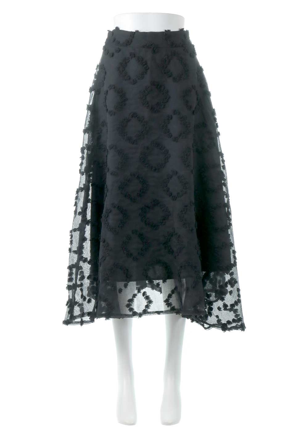 Circle Design Lace Flare Skirt サークル刺繍・レーススカート
