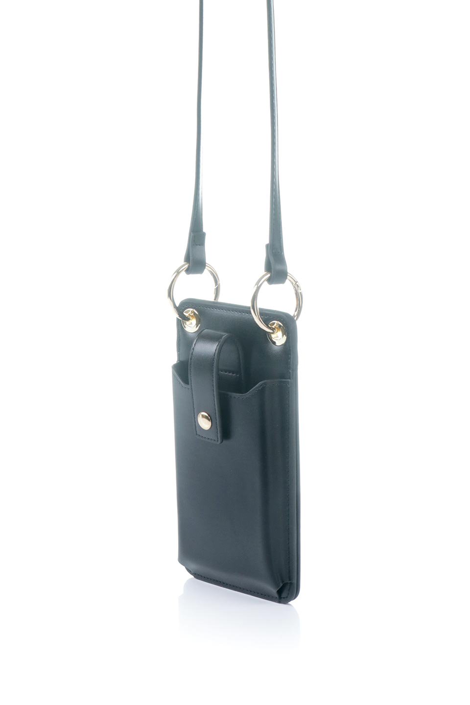 meliebiancoのTina(Black)財布機能付き・スマホショルダー/海外ファッション好きにオススメのインポートバッグとかばん、MelieBianco（メリービアンコ）のバッグやその他。斜め掛けが便利なお財布としても使えるスマホショルダー。iPhone13ProMaxまでの大きさのスマホに対応するケースに、ファスナー付きのコインポケットと10個のカードスロットがついています。/main-1