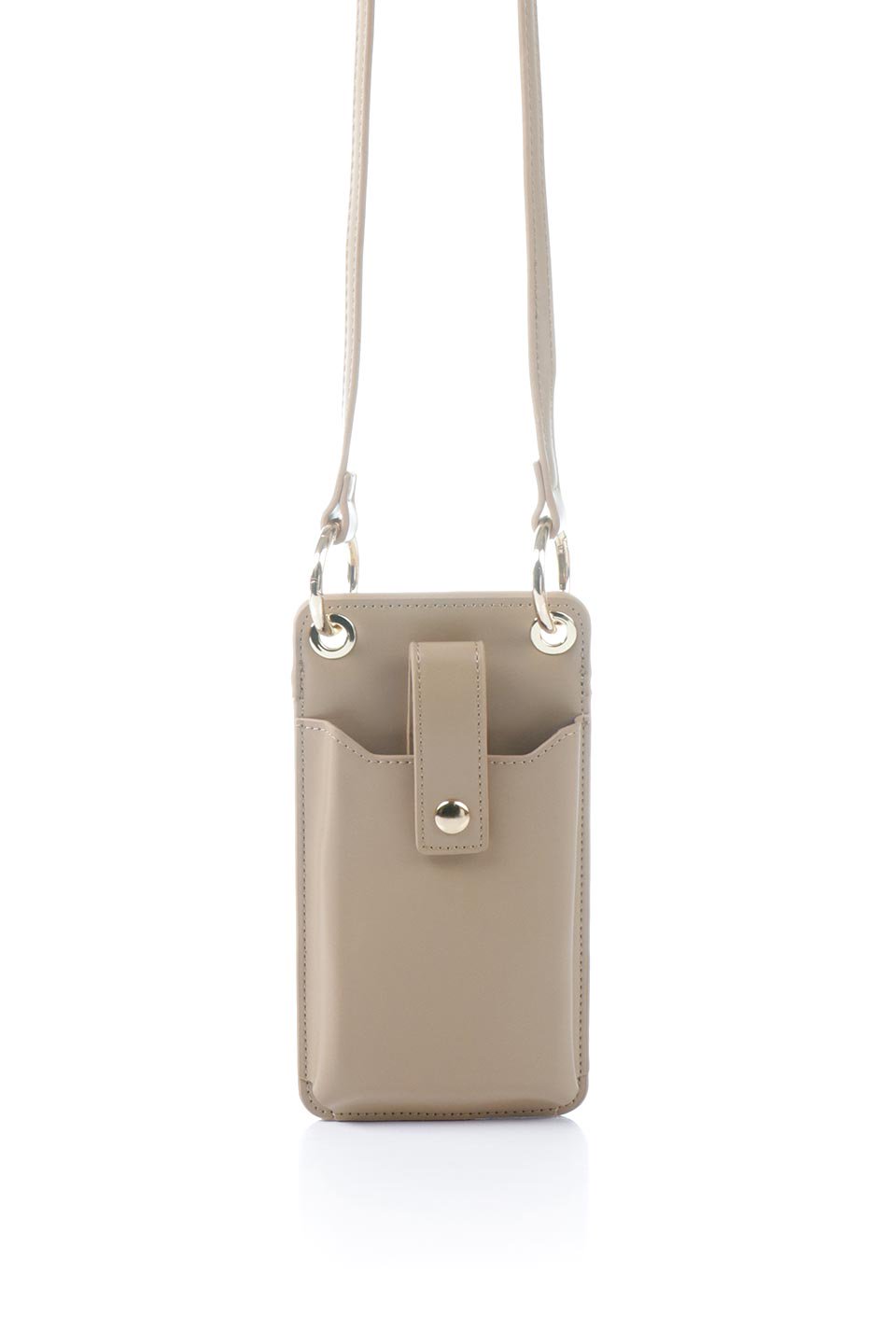meliebiancoのTina(Nude)財布機能付き・スマホショルダー/海外ファッション好きにオススメのインポートバッグとかばん、MelieBianco（メリービアンコ）のバッグやその他。斜め掛けが便利なお財布としても使えるスマホショルダー。iPhone13ProMaxまでの大きさのスマホに対応するケースに、ファスナー付きのコインポケットと10個のカードスロットがついています。