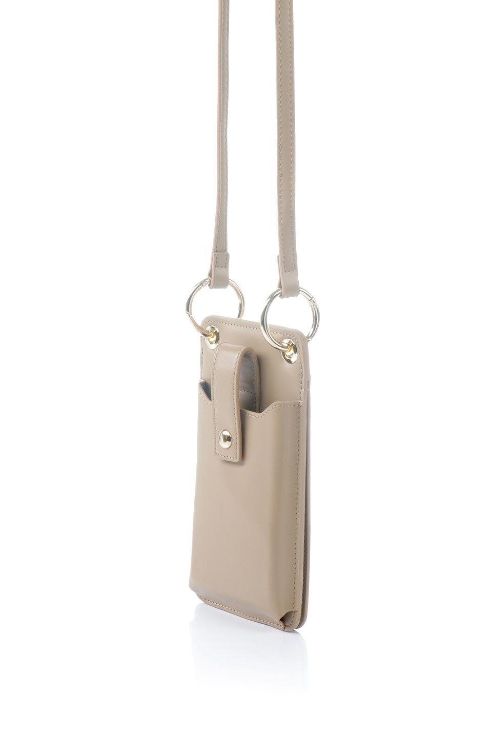 meliebiancoのTina(Nude)財布機能付き・スマホショルダー/海外ファッション好きにオススメのインポートバッグとかばん、MelieBianco（メリービアンコ）のバッグやその他。斜め掛けが便利なお財布としても使えるスマホショルダー。iPhone13ProMaxまでの大きさのスマホに対応するケースに、ファスナー付きのコインポケットと10個のカードスロットがついています。/thumb-1