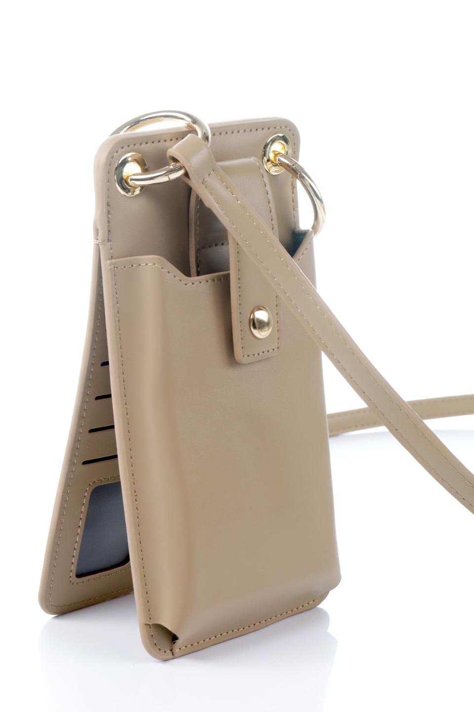 meliebiancoのTina(Nude)財布機能付き・スマホショルダー/海外ファッション好きにオススメのインポートバッグとかばん、MelieBianco（メリービアンコ）のバッグやその他。斜め掛けが便利なお財布としても使えるスマホショルダー。iPhone13ProMaxまでの大きさのスマホに対応するケースに、ファスナー付きのコインポケットと10個のカードスロットがついています。/main-13