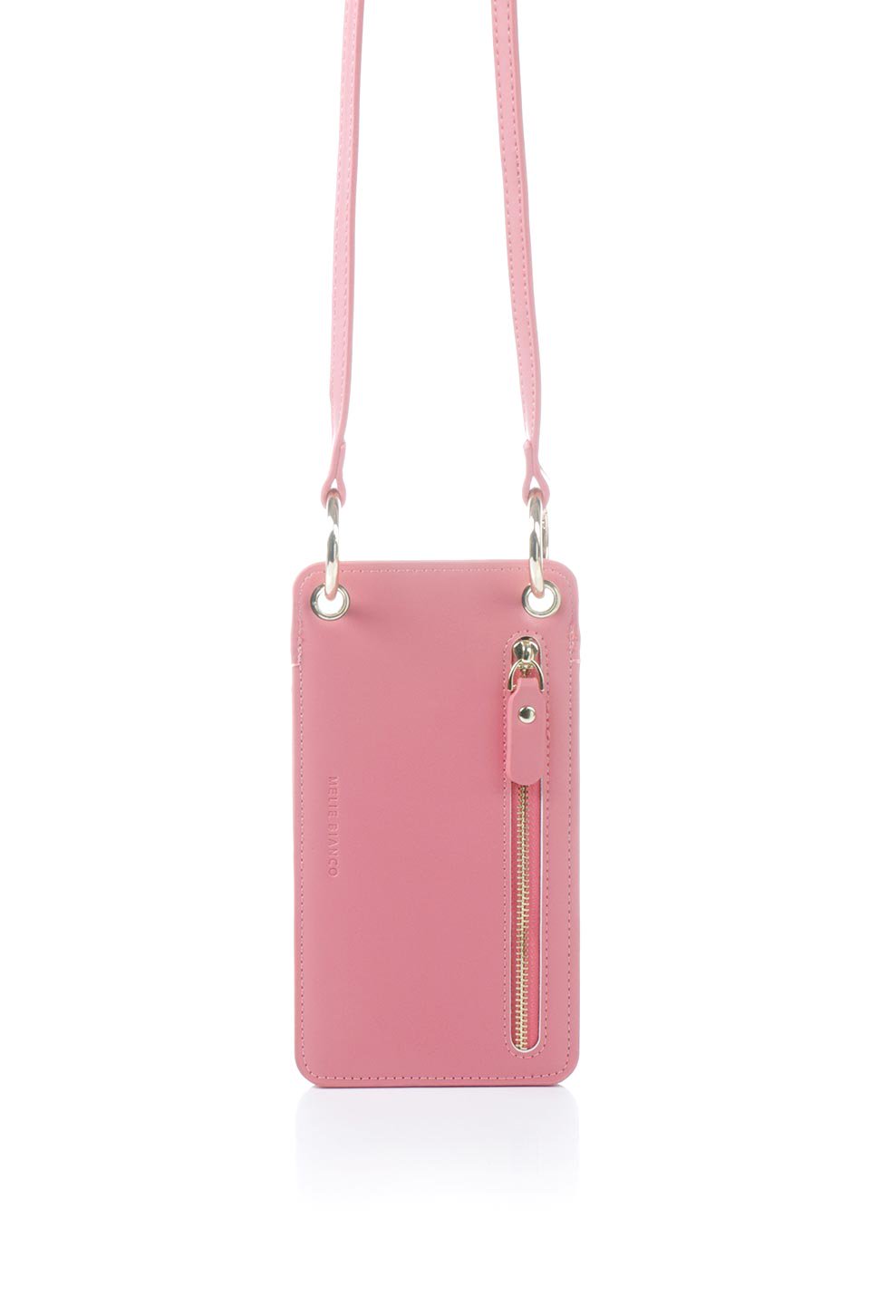 meliebiancoのTina(Pink)財布機能付き・スマホショルダー/海外ファッション好きにオススメのインポートバッグとかばん、MelieBianco（メリービアンコ）のバッグやその他。斜め掛けが便利なお財布としても使えるスマホショルダー。iPhone13ProMaxまでの大きさのスマホに対応するケースに、ファスナー付きのコインポケットと10個のカードスロットがついています。/main-4
