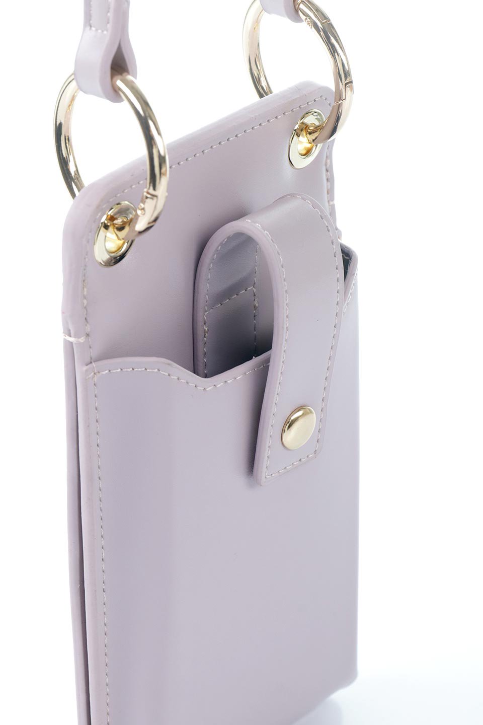 meliebiancoのTina(Lilac)財布機能付き・スマホショルダー/海外ファッション好きにオススメのインポートバッグとかばん、MelieBianco（メリービアンコ）のバッグやその他。斜め掛けが便利なお財布としても使えるスマホショルダー。。iPhone13ProMaxまでの大きさのスマホに対応するケースに、ファスナー付きのコインポケットと10個のカードスロットがついています。/thumb-5