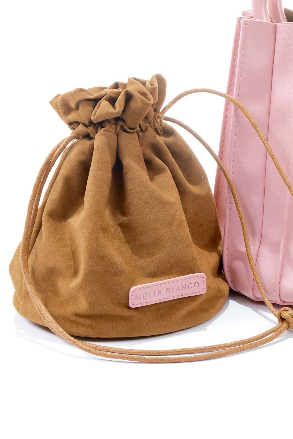 meliebiancoのLily(Pink)アコーディオンプリーツ・バケツバッグ/海外ファッション好きにオススメのインポートバッグとかばん、MelieBianco（メリービアンコ）のバッグやハンドバッグ。ビーガンレザーのアコーディオンプリーツが特徴のバケツ型バッグ。ハンドバッグとしてもストラップを付けてショルダーバッグとしても使用できます。/thumb-10