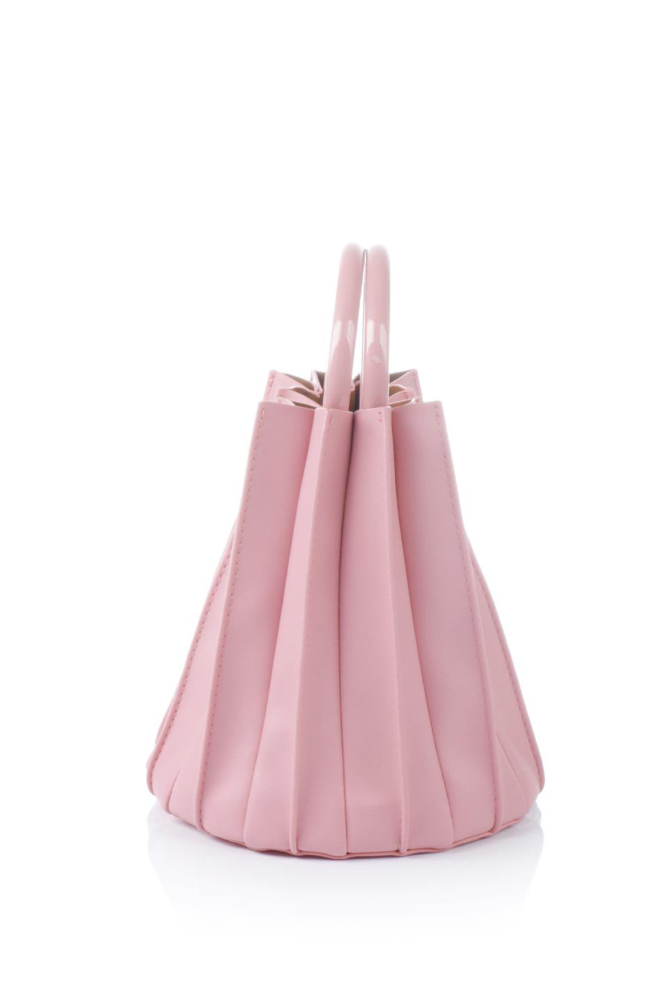 meliebiancoのLily(Pink)アコーディオンプリーツ・バケツバッグ/海外ファッション好きにオススメのインポートバッグとかばん、MelieBianco（メリービアンコ）のバッグやハンドバッグ。ビーガンレザーのアコーディオンプリーツが特徴のバケツ型バッグ。ハンドバッグとしてもストラップを付けてショルダーバッグとしても使用できます。/thumb-2