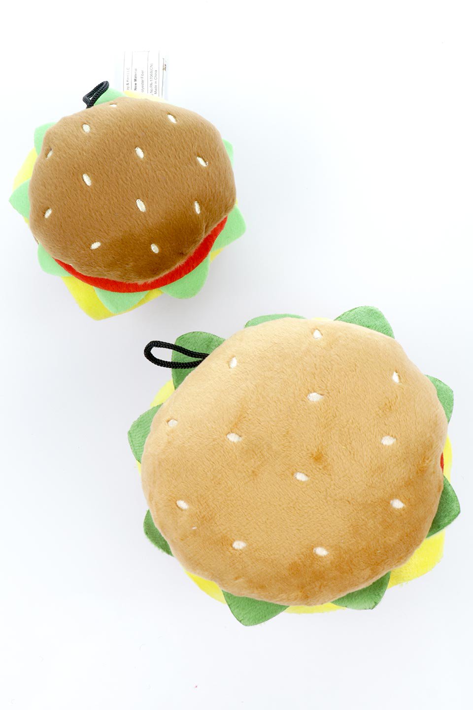 Hamburger Dog Toy (L) ハンバーガー・パロディーぬいぐるみ｜ドッグ 