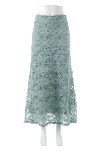 海外ファッションや大人カジュアルに最適なインポートセレクトアイテムのArabesque Lace Mermaid Skirt アラベスクレース・マーメイドスカート