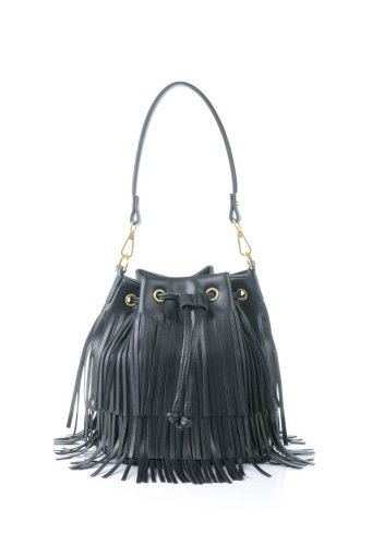 海外ファッションや大人カジュアルのためのインポートバッグ、かばんmelie bianco（メリービアンコ）のJulie (Black) ワンショルダー・フリンジショルダーバッグ