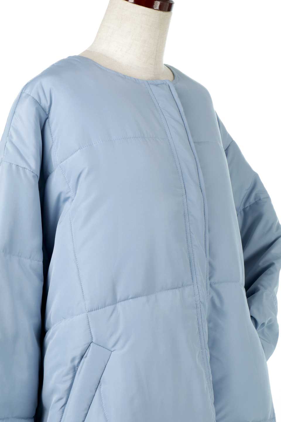 CollarlessOversizedInsulationJacketファイバーダウン・ノーカラージャケット大人カジュアルに最適な海外ファッションのothers（その他インポートアイテム）のアウターやコート。たっぷりシルエットのビッグダウンジャケット。ふんわり軽い中綿入りで風も寒さもシャットアウト。/main-15