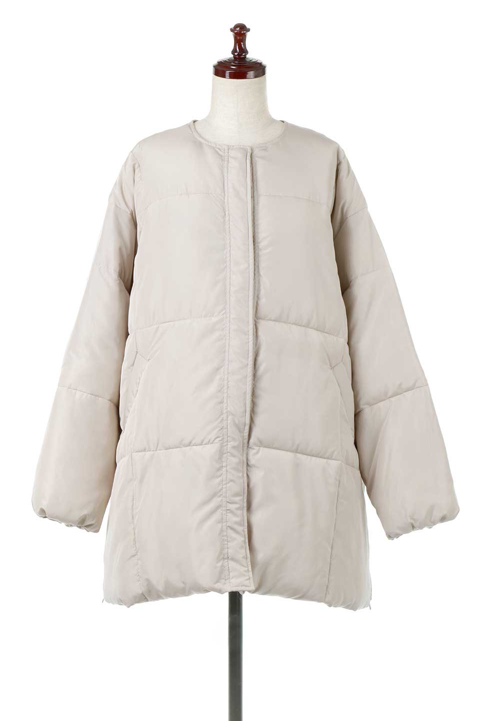 CollarlessOversizedInsulationJacketファイバーダウン・ノーカラージャケット大人カジュアルに最適な海外ファッションのothers（その他インポートアイテム）のアウターやコート。たっぷりシルエットのビッグダウンジャケット。ふんわり軽い中綿入りで風も寒さもシャットアウト。/main-5