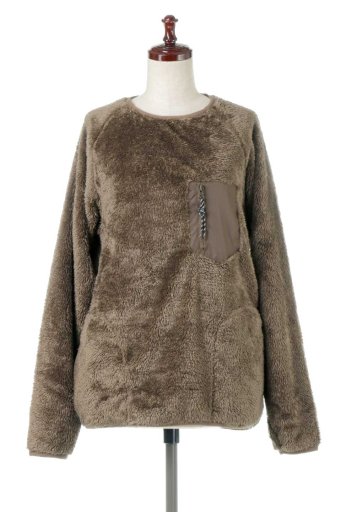 海外ファッションや大人カジュアルに最適なインポートセレクトアイテムのUnisex Shearling Fleece Pullover ユニセックス・ボアフリースプルオーバー