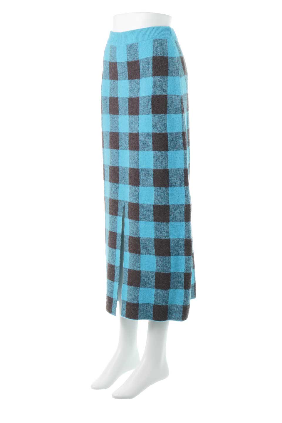 BuffaloCheckJaquartKnitSkirtバッファローチェック・ニットスカート大人カジュアルに最適な海外ファッションのothers（その他インポートアイテム）のボトムやスカート。明るいカラーリングが可愛いバッファローチェックのニットスカート。ジャカード織りの程よい厚さで秋〜春まで楽しめるスカートです。/main-11