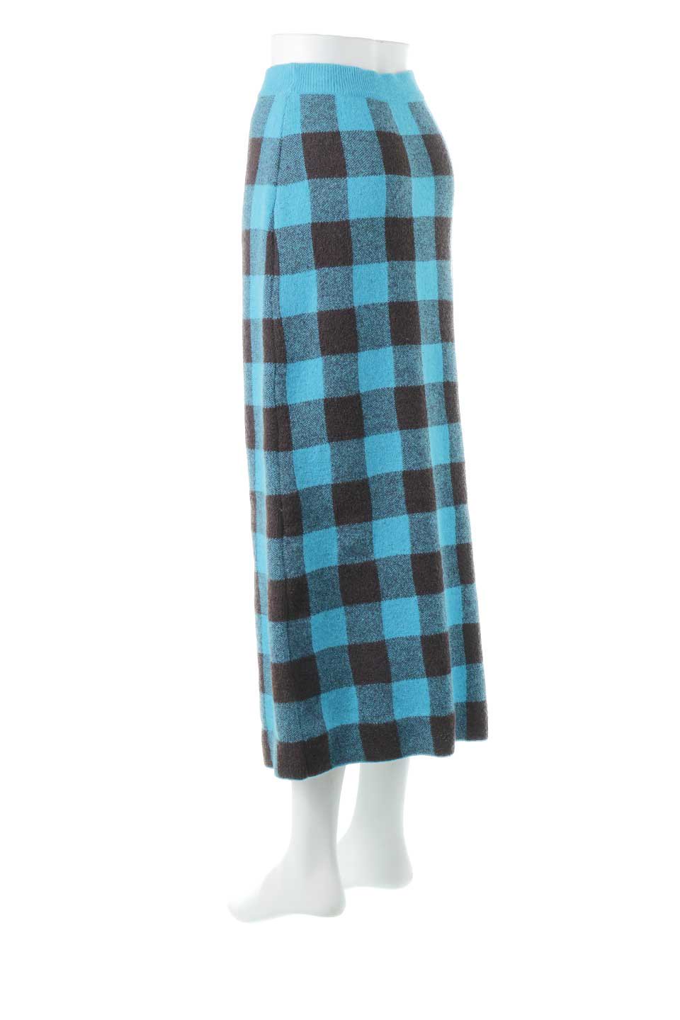 BuffaloCheckJaquartKnitSkirtバッファローチェック・ニットスカート大人カジュアルに最適な海外ファッションのothers（その他インポートアイテム）のボトムやスカート。明るいカラーリングが可愛いバッファローチェックのニットスカート。ジャカード織りの程よい厚さで秋〜春まで楽しめるスカートです。/thumb-13