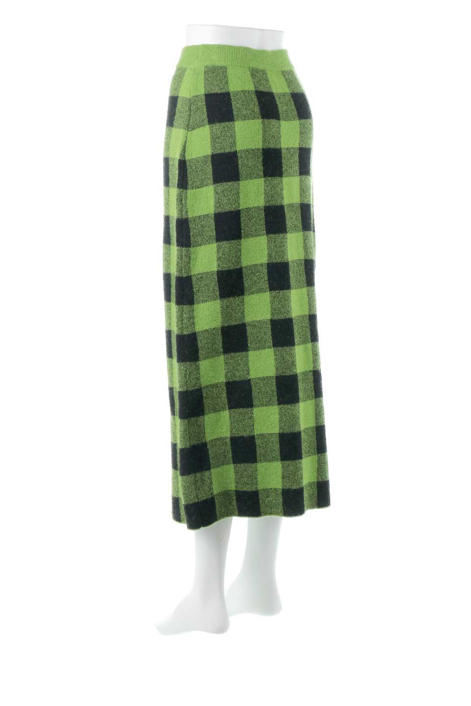 BuffaloCheckJaquartKnitSkirtバッファローチェック・ニットスカート大人カジュアルに最適な海外ファッションのothers（その他インポートアイテム）のボトムやスカート。明るいカラーリングが可愛いバッファローチェックのニットスカート。ジャカード織りの程よい厚さで秋〜春まで楽しめるスカートです。/main-3