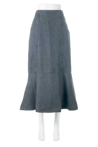 海外ファッションや大人カジュアルに最適なインポートセレクトアイテムのPanel Denim Mermaid Skirt デニム切り替え・マーメイドスカート
