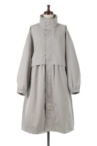 海外ファッションや大人カジュアルに最適なインポートセレクトアイテムのStand Collar Hooded Coat フード付き・スタンドカラーコート