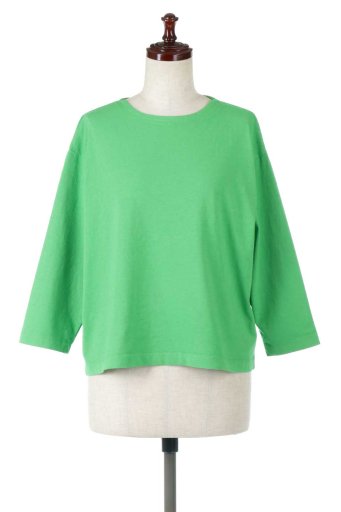 海外ファッションや大人カジュアルに最適なインポートセレクトアイテムのUSA Cotton Half Sleeve Top ＵＳＡコットン・ボートネックＴ