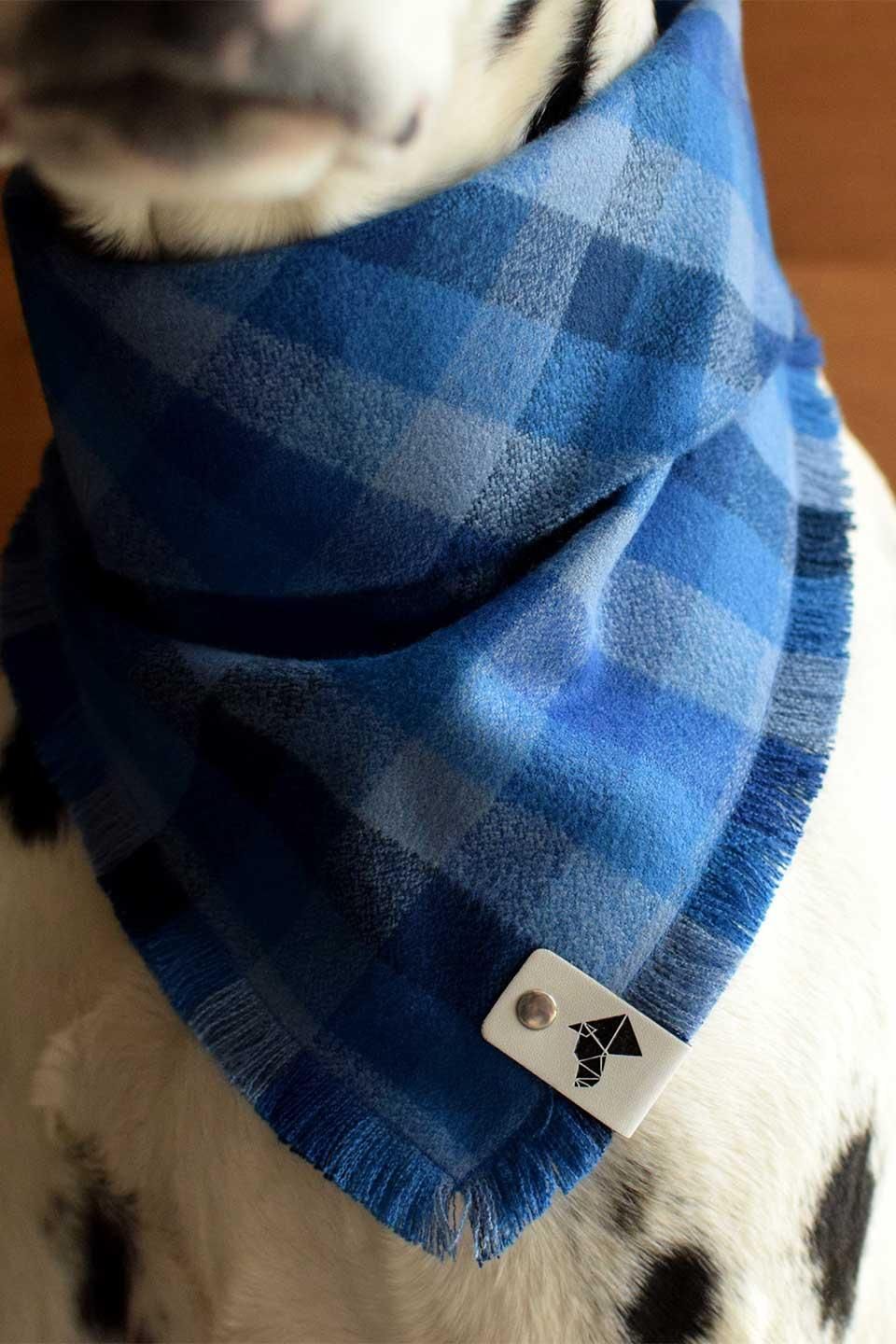 Sapphire Fringed Flannel Dog Bandana サファイア・フリンジドッグ