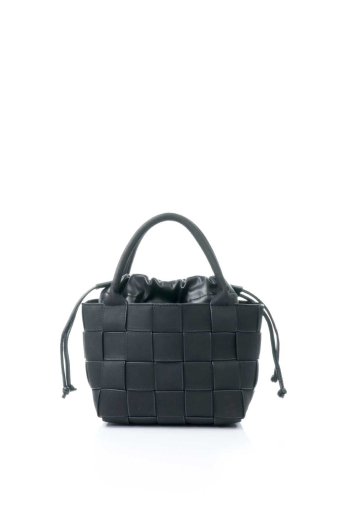海外ファッションや大人カジュアルのためのインポートバッグ、かばんmelie bianco（メリービアンコ）のLyndsey (Black) ワイドウーヴン・ハンドバッグ