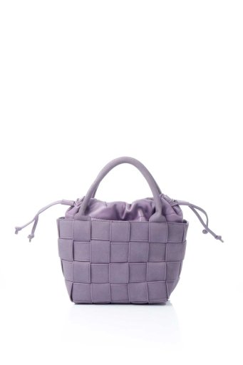 海外ファッションや大人カジュアルのためのインポートバッグ、かばんmelie bianco（メリービアンコ）のLyndsey (Lavender) ワイドウーヴン・ハンドバッグ