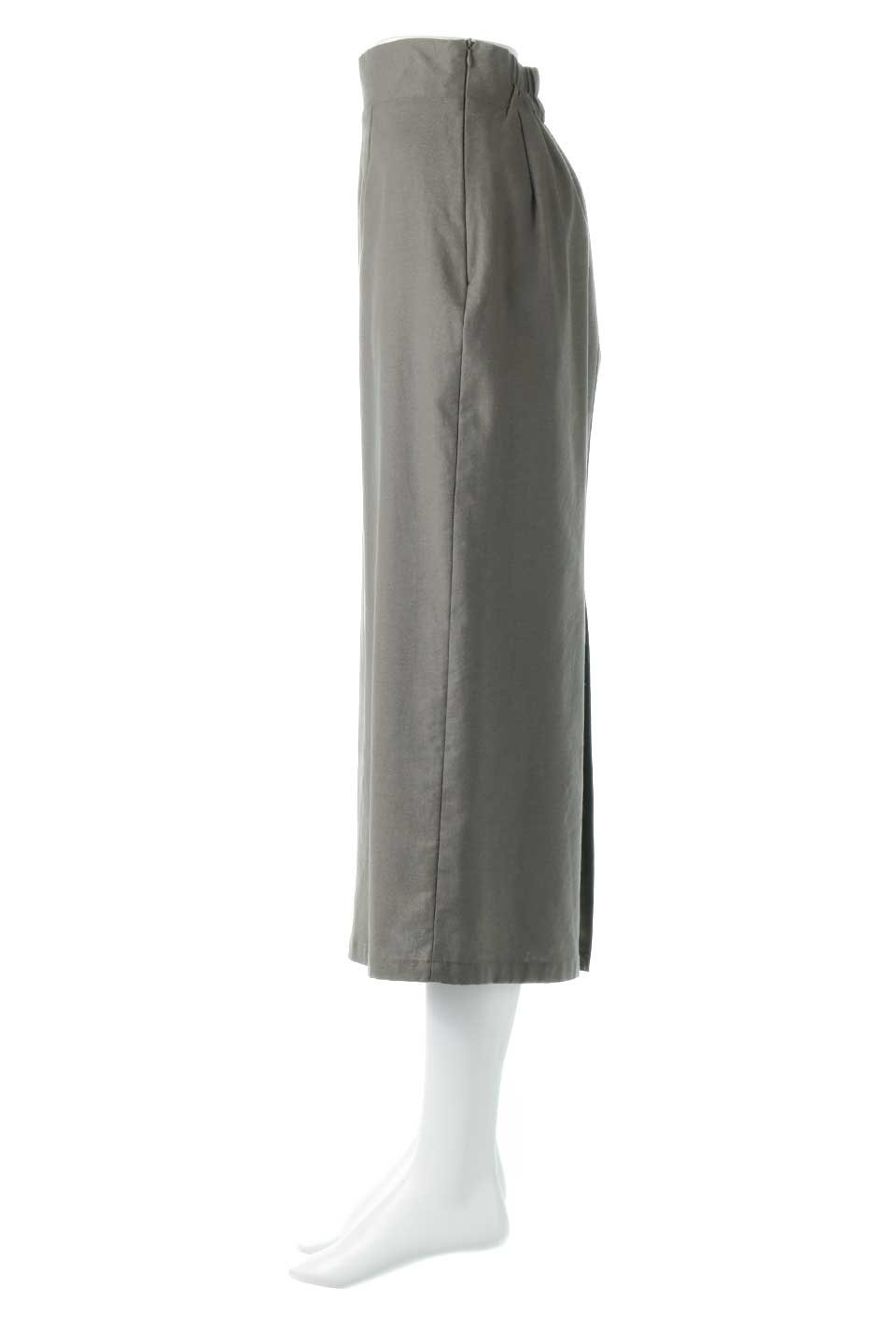 LinenMixedI-LineSkirtリネンライク・Ｉラインスカート大人カジュアルに最適な海外ファッションのothers（その他インポートアイテム）のボトムやスカート。夏に嬉しいリネン風素材のセミタイトなIラインスカート。夏にぴったりの快適な素材で、程よい抜け感が魅力。/main-12