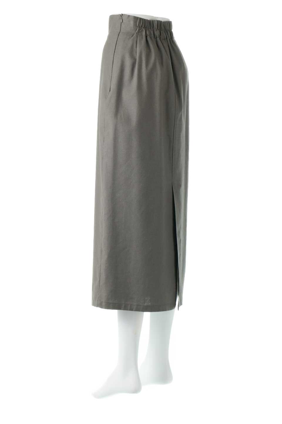 LinenMixedI-LineSkirtリネンライク・Ｉラインスカート大人カジュアルに最適な海外ファッションのothers（その他インポートアイテム）のボトムやスカート。夏に嬉しいリネン風素材のセミタイトなIラインスカート。夏にぴったりの快適な素材で、程よい抜け感が魅力。/main-13