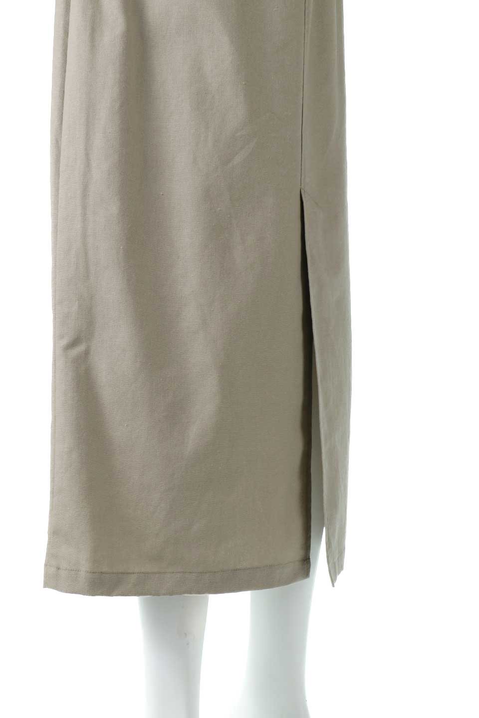 LinenMixedI-LineSkirtリネンライク・Ｉラインスカート大人カジュアルに最適な海外ファッションのothers（その他インポートアイテム）のボトムやスカート。夏に嬉しいリネン風素材のセミタイトなIラインスカート。夏にぴったりの快適な素材で、程よい抜け感が魅力。/main-19