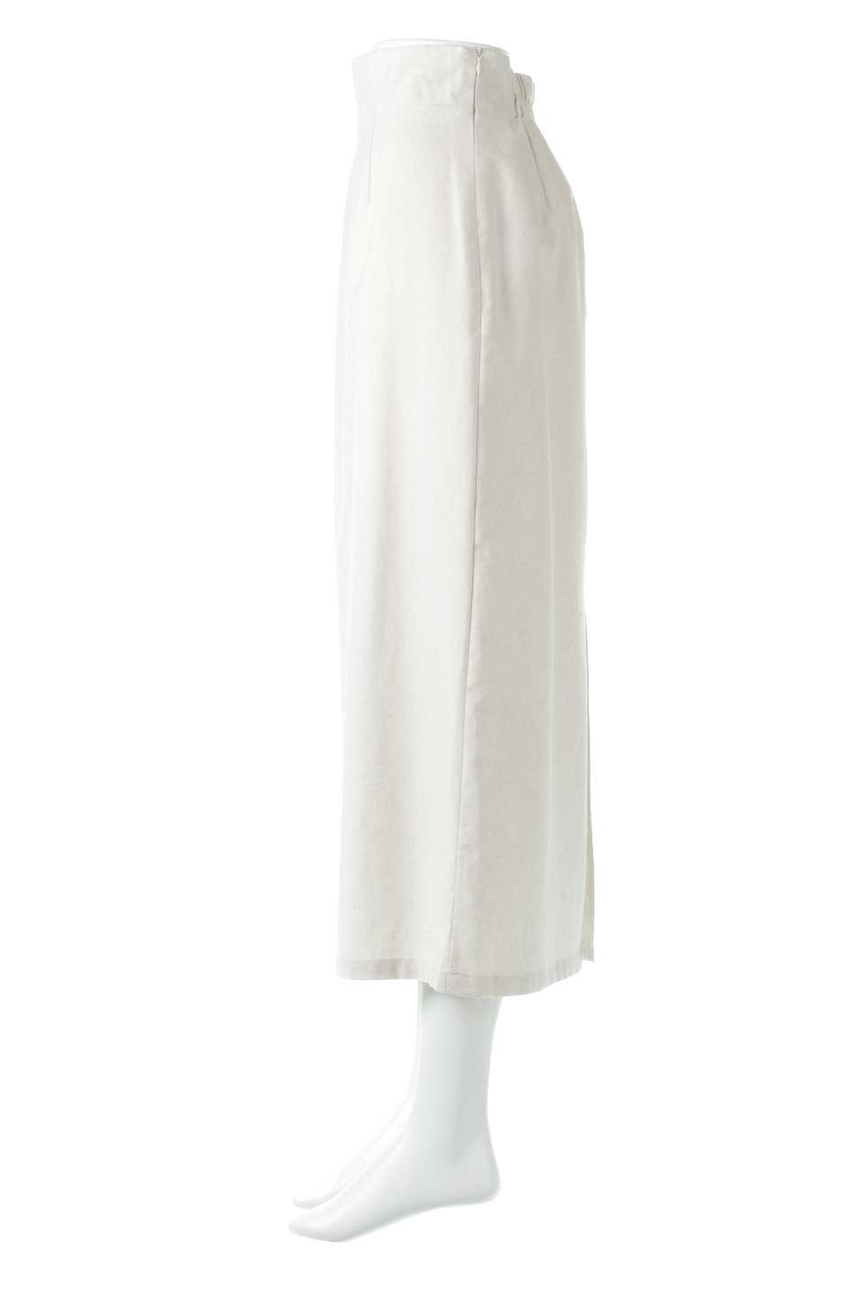 LinenMixedI-LineSkirtリネンライク・Ｉラインスカート大人カジュアルに最適な海外ファッションのothers（その他インポートアイテム）のボトムやスカート。夏に嬉しいリネン風素材のセミタイトなIラインスカート。夏にぴったりの快適な素材で、程よい抜け感が魅力。/main-2