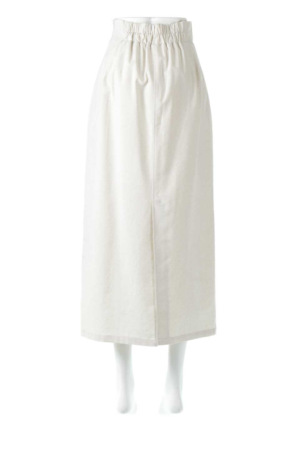 LinenMixedI-LineSkirtリネンライク・Ｉラインスカート大人カジュアルに最適な海外ファッションのothers（その他インポートアイテム）のボトムやスカート。夏に嬉しいリネン風素材のセミタイトなIラインスカート。夏にぴったりの快適な素材で、程よい抜け感が魅力。/thumb-4