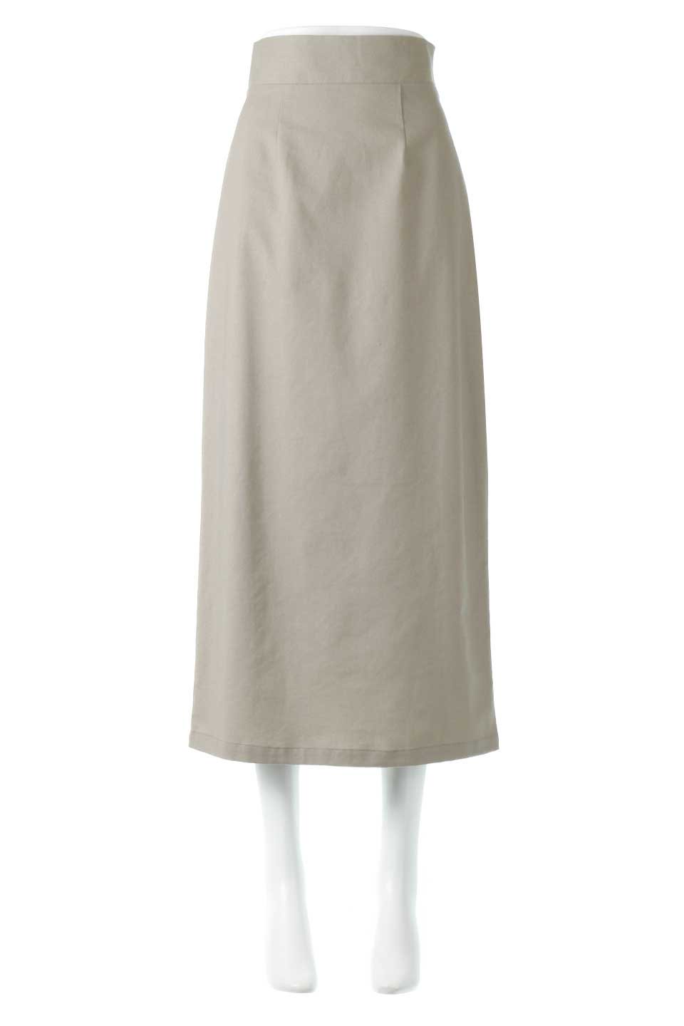 LinenMixedI-LineSkirtリネンライク・Ｉラインスカート大人カジュアルに最適な海外ファッションのothers（その他インポートアイテム）のボトムやスカート。夏に嬉しいリネン風素材のセミタイトなIラインスカート。夏にぴったりの快適な素材で、程よい抜け感が魅力。/main-5