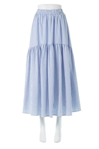Striped Gather Flare Skirt サッカーストライプ・ギャザーフレアスカート / 大人カジュアルに最適な海外ファッションが得意な福島市のセレクトショップbloom