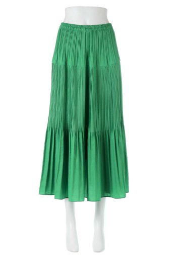 海外ファッションや大人カジュアルに最適なインポートセレクトアイテムのPleated Flare Skirt コットンライク・プリーツスカート