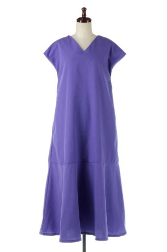 海外ファッションや大人カジュアルに最適なインポートセレクトアイテムのPaneled Flare Elegant Dress 裾切替フレア・ワンピース
