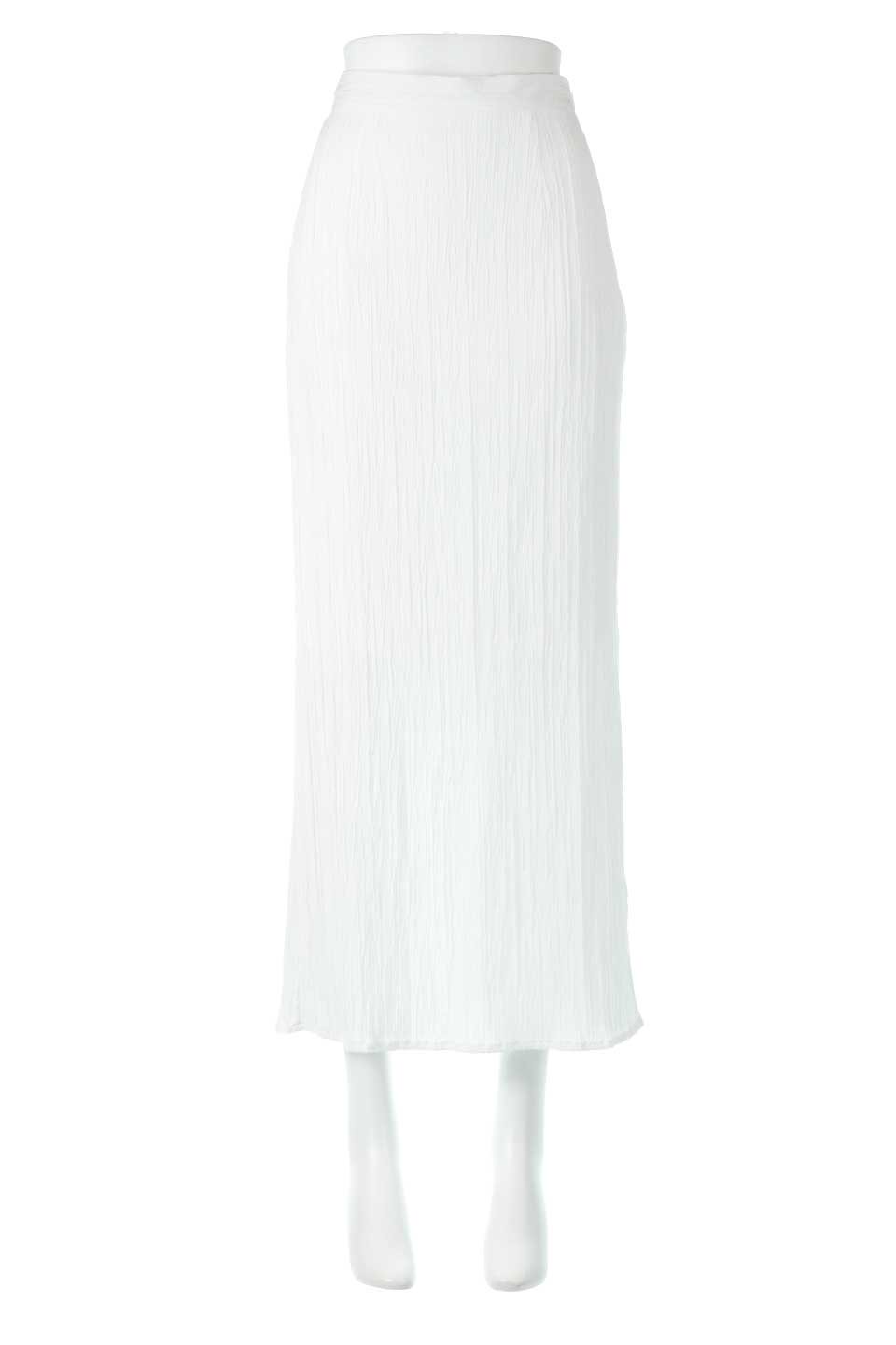 StripedCrepeTightSkirt楊柳ストライプ・タイトスカート大人カジュアルに最適な海外ファッションのothers（その他インポートアイテム）のボトムやスカート。Ｉラインシルエットが体をスッキリと美しく見せてくれるスカート。ストライプ風のデザインが女性らしい印象を演出しています。/thumb-5