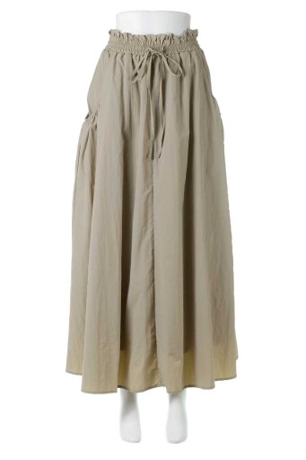 海外ファッションや大人カジュアルに最適なインポートセレクトアイテムのBig Pocket Crispy Skirt ビッグポケット・シャリ感ロングスカート