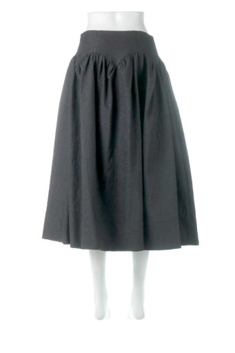 海外ファッションや大人カジュアルに最適なインポートセレクトアイテムのFloral Embossed Flare Skirt 花柄エンボス加工・フレアスカート
