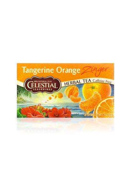 CelestialSeasoningsのTangerineOrangeZinger//タンジェリンオレンジジンガー/celestialseasonings（セレッシャルシーズニングス）のハーブティーや。★　カフェインレス　★透き通るようなオレンジの香りが気持ちを和らげるハーブティーです。オレンジと言うよりミカンに近いその風味はお仕事中の気分転換にもピッタリです。
